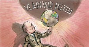 De la ruşi vine iarna războiului… Sursa: Facebook Muzej karikature