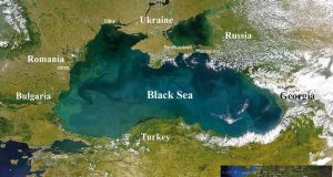„Nu doar opt țări folosesc Marea Neagră”! Satellite view of the Black Sea (Source: NASA)