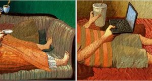 Schizofrenia simplă în literatură și în viața reală: Ivan Goncearov și Ion Creangă Sursa: Oblomov de Boris Kulikov