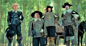 Trei potlogari travestiţi în muschetari Sursa: Ilustraţie cu scop explicativ