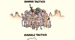 Netaniahu între exodul, epurarea sau exterminare palestinienilor Sursa: Facebook/Muzej karikature