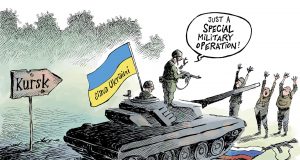 Operațiunea Kursk, șah la rege! Sursa Facebook Muzej karikature