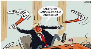 Războiul comercial al Americii cu Canada și Mexic Sursa-Facebook/The Cartoon Movement