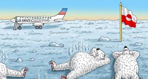 Tradiții arctice! Greenlanders like Americans Cartoon by Marian Kamensky