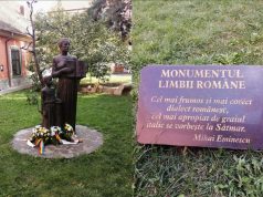 Limba noastră cea română Monumentul Limbii Române aflat inițial în curtea unui muzeu din Satu Mare
