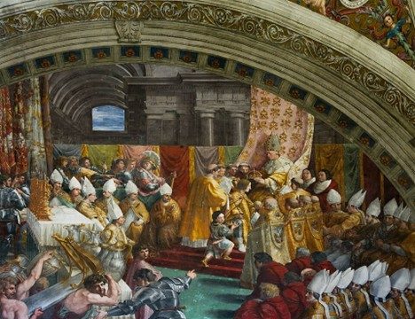 O încoronare…de Crăciun! Încoronarea lui Charlemagne (pictură de Raphael, 1517)