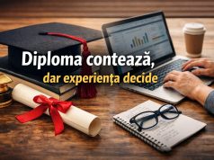 Și diploma contează, dar experiența decide Grafică realizată cu IA