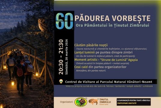 60 de minute Afișul Orei Pământului în Ținutul Zimbrului