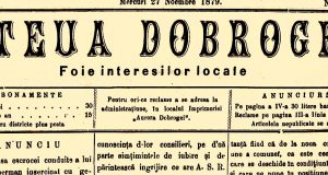 Știri arheologice în „Steaua Dobrogei” din Tulcea în anii 1879 și 1880 Foto: „Steua Dobrogei” 27 noiembrie 1879 - Biblioteca Județeană Constanța