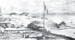 Populația orașului Constanța pe naționalități, în „Farul Constanței” din 1880 Le_port_de_Kustendje/ Camille Allard 1856