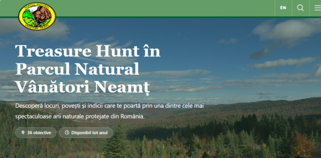 O invitație digitală în Parcul Natural Vânători Neamț (printscreen) O invitație digitală în Parcul Natural Vânători Neamț (printscreen)