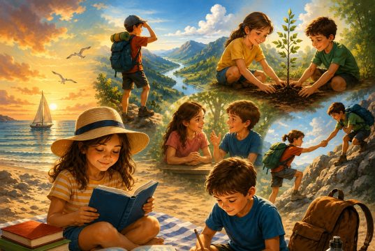 Povești de vacanță, exerciții pentru viață Imagine decorativă realizată cu IA