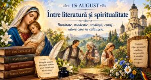 Maica Domnului și chipul sfințeniei în literatura română Imagine decorativă realizată cu IA