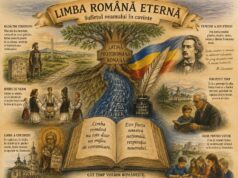 Eternități în dăinure, limbii române! Imagine decorativă realizată cu IA