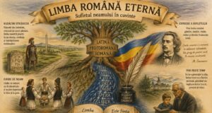 Eternități în dăinure, limbii române! Imagine decorativă realizată cu IA