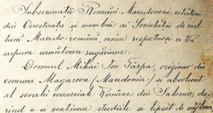 Exemplul solidarizării macedoromânilor constănțeni Extras din scrisoarea românilor macedoneni către Societatea de Cultură Macedo-Română