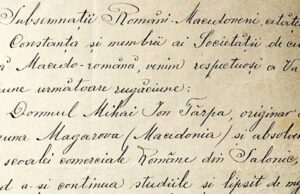 Exemplul solidarizării macedoromânilor constănțeni Extras din scrisoarea românilor macedoneni către Societatea de Cultură Macedo-Română