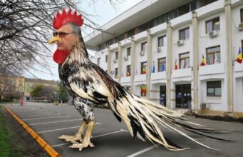 Când ești clapon și te dai cocoș! Imagine decorativă realizată cu IA